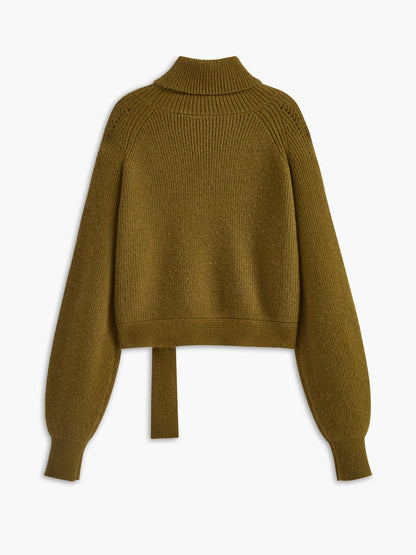 Turtleneck Belted Cozy Sweater