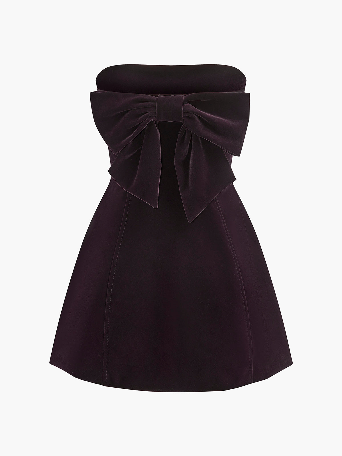 Two Way Bow-Decor Velvet Tube Dress