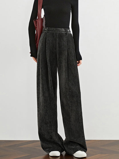 Velvet Wide-Leg Pants