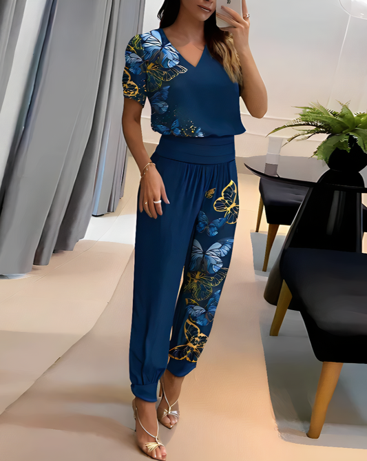 SOFIA - Trendy set with blouse and trousers