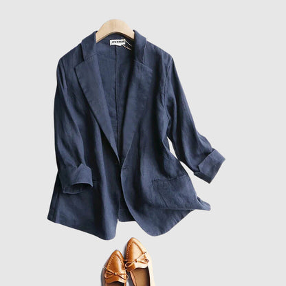 Emie Daly Chic Minimalist Linen Blazer