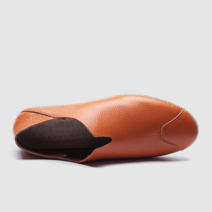 Genuine Leather Slip On Oxfords