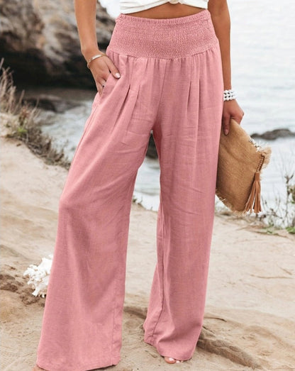 Ubud -High waist cotton linen pants