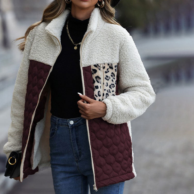 Patchwork Warm Plush Coat