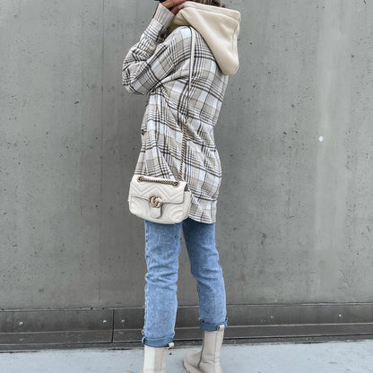 Casual Plaid Hooded Coat