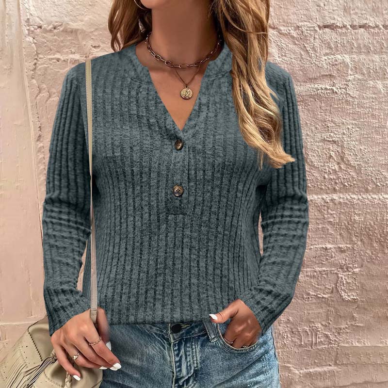 Casual Solid Color Blouse