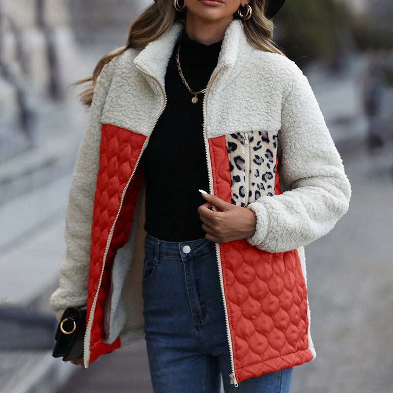 Patchwork Warm Plush Coat