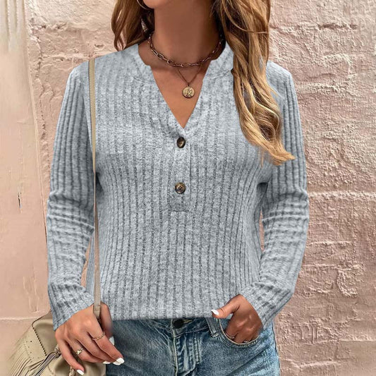 Casual Solid Color Blouse