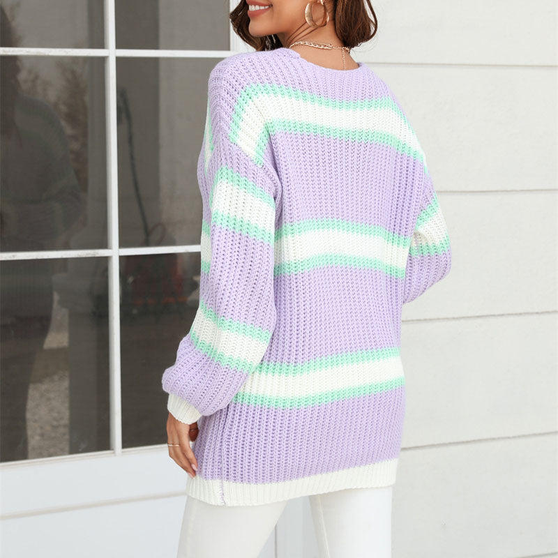 Casual Striped Cardigan