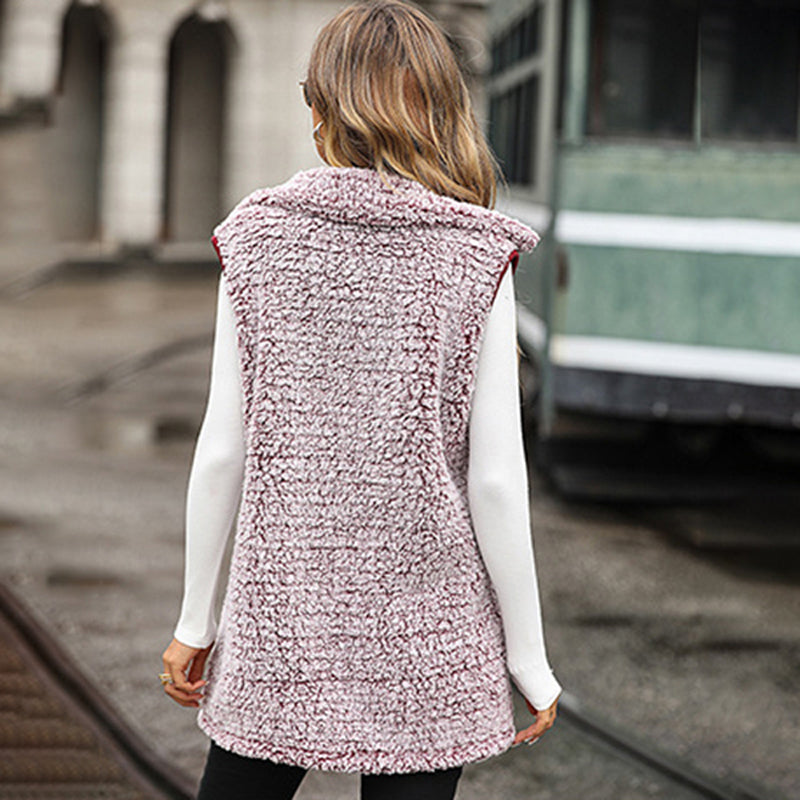 Casual Plush Vest Cardigan