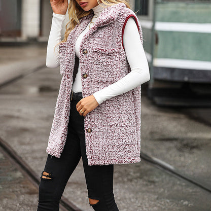 Casual Plush Vest Cardigan