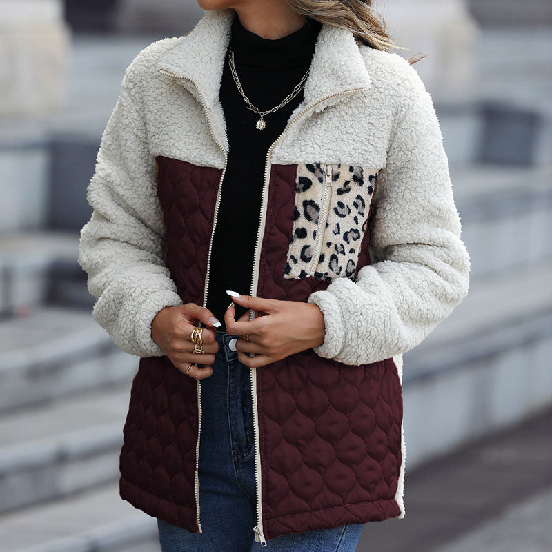 Patchwork Warm Plush Coat