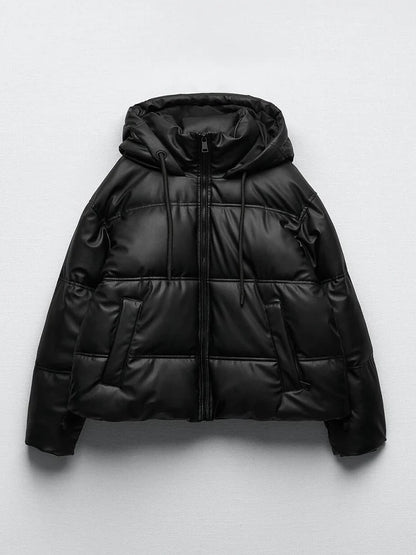 Kendell Leather Puffer Jacket