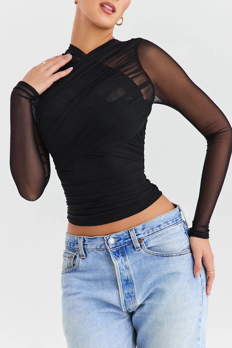 Kylie Sheer Long Sleeve Top