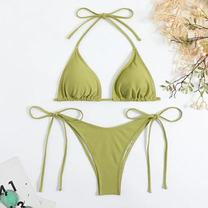 Classic Lace-up Triangle Bikini