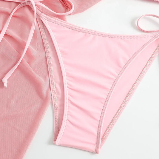 Pink 4 Piece Bikini Set