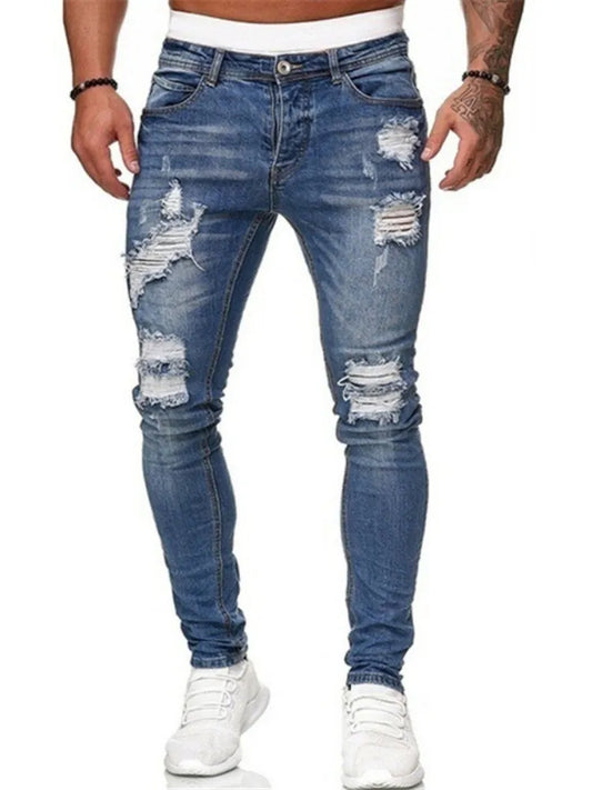 REBEL RIPPED JEANS