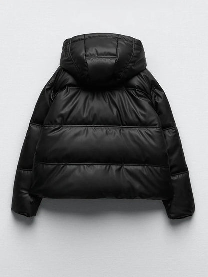 Kendell Leather Puffer Jacket