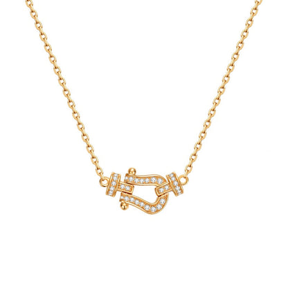 Horseshoe Buckle Zirconia Necklace