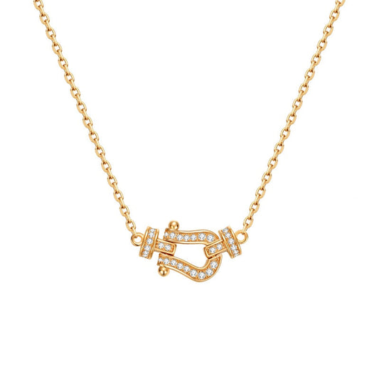 Horseshoe Buckle Zirconia Necklace