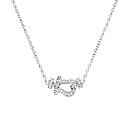 Horseshoe Buckle Zirconia Necklace