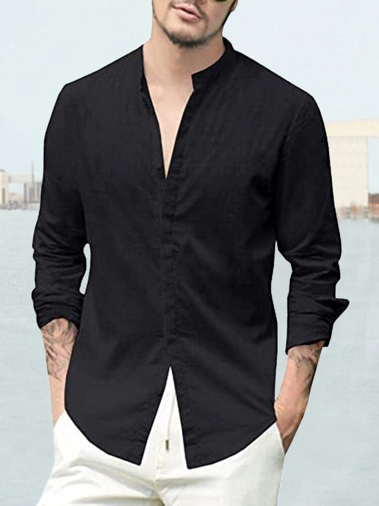 Long Sleeve Linen Style Shirt