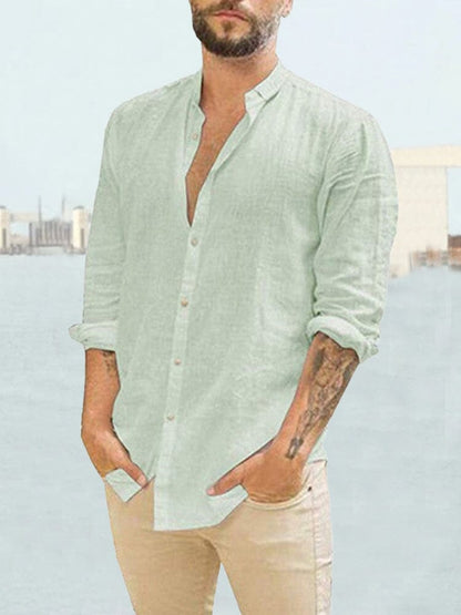 Long Sleeve Linen Style Shirt