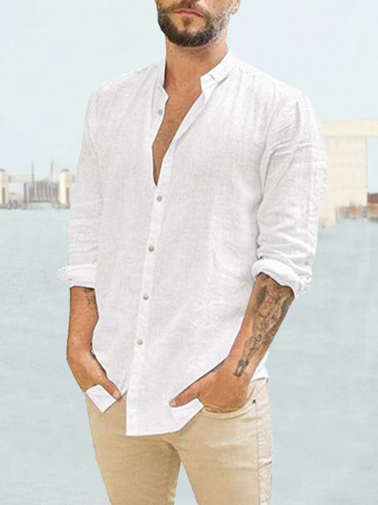 Long Sleeve Linen Style Shirt