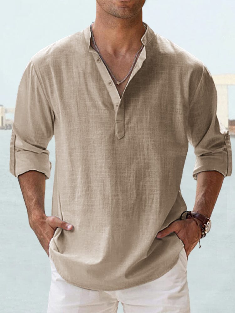 Cotton Linen Casual Long Sleeve Shirt