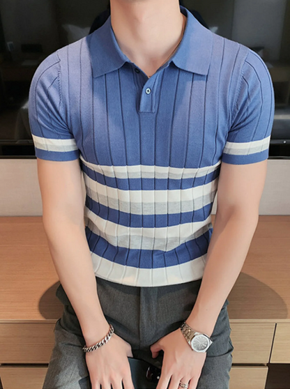 Ethan Casual Striped Polo Shirt