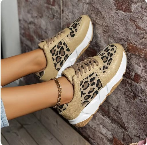 Deniela | Lace-up Leopard Sneakers