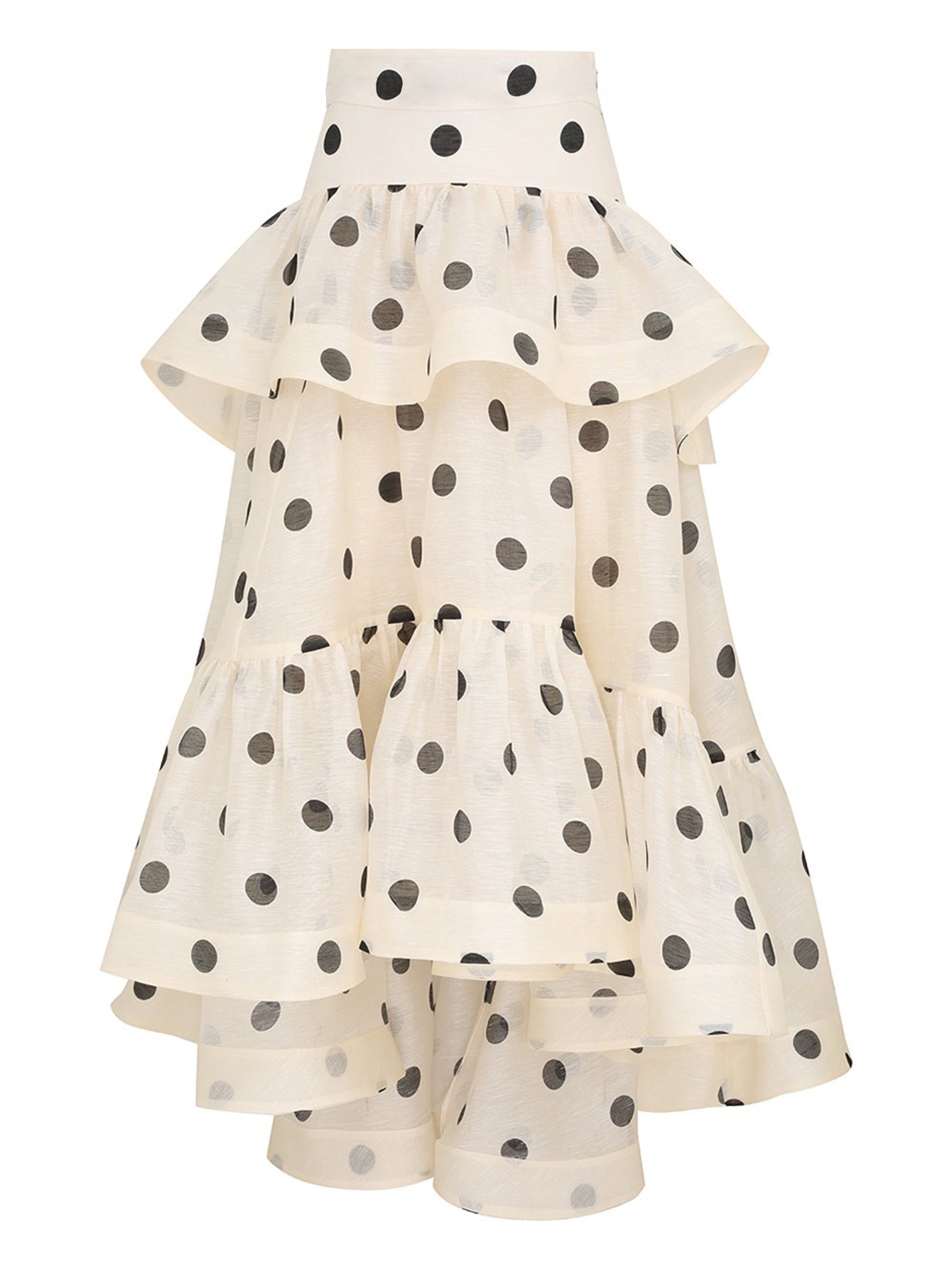 Elegant Polka Dot Ruffle Dress Set(No belt)