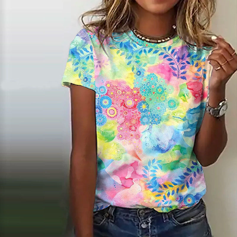 Colourful Floral Print T-Shirt