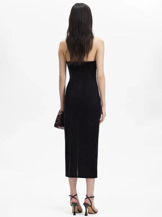 Temperament Elegant Velvet Sheath Dress