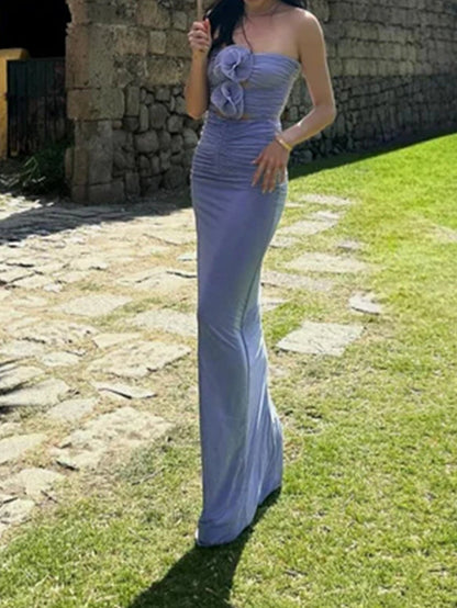 Ethereal Lavender Gown with Cutout Detail