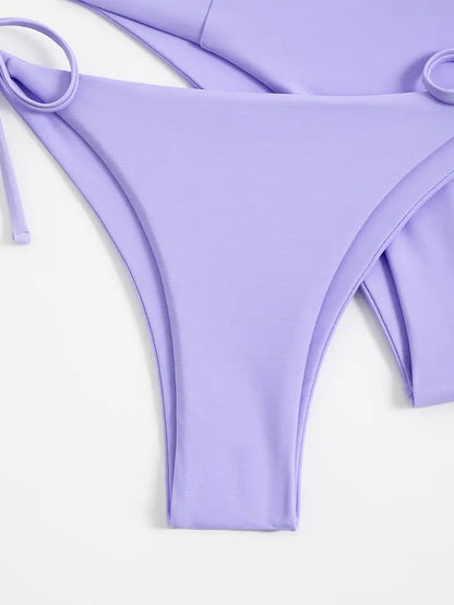 Solid Color 3 Piece Swimsuit