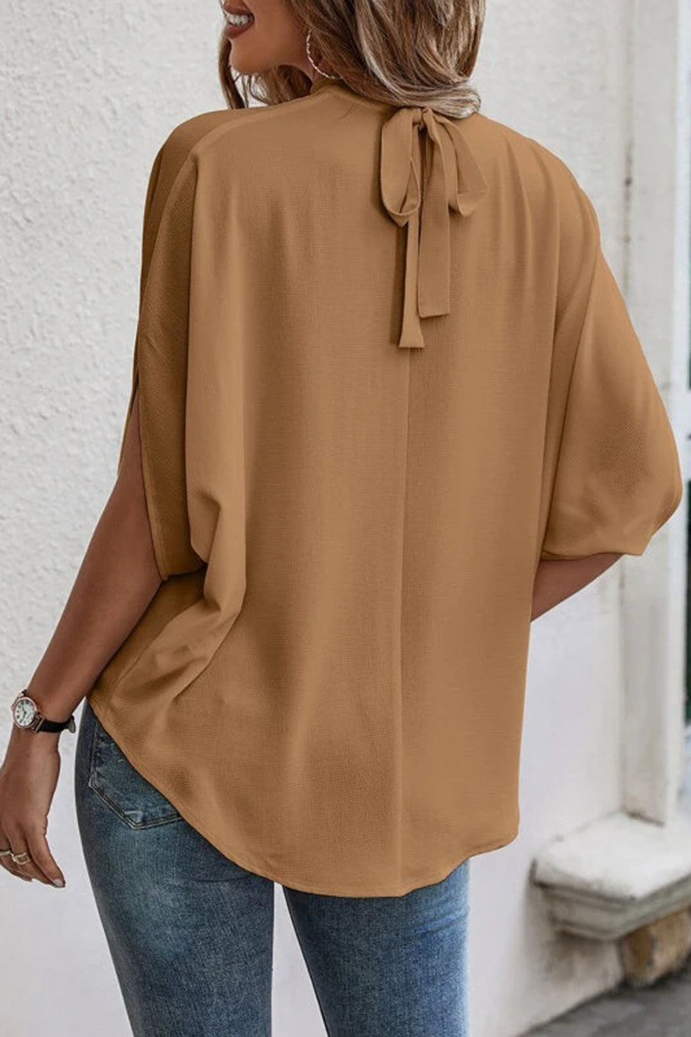 ALISSA TIE BACK BLOUSE