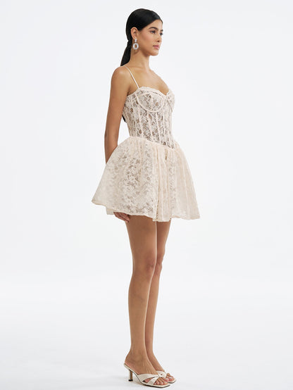 Romantic Lace Corset Mini Dress