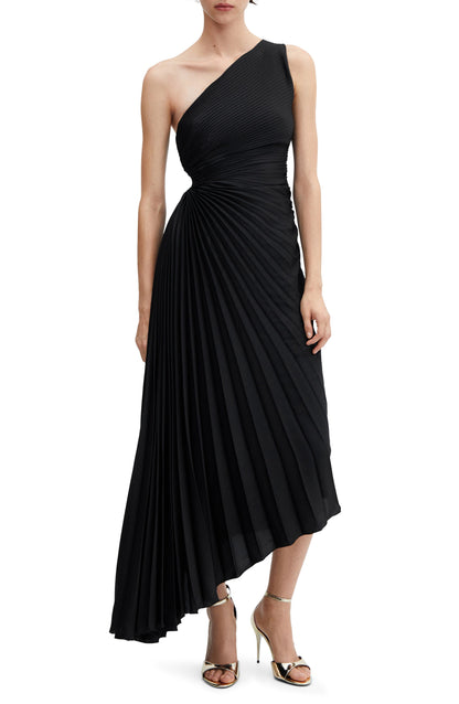 Elegant One Shoulder Pleated Gown