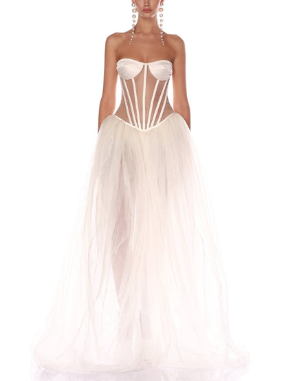 Corset Gown with Tulle Skirt