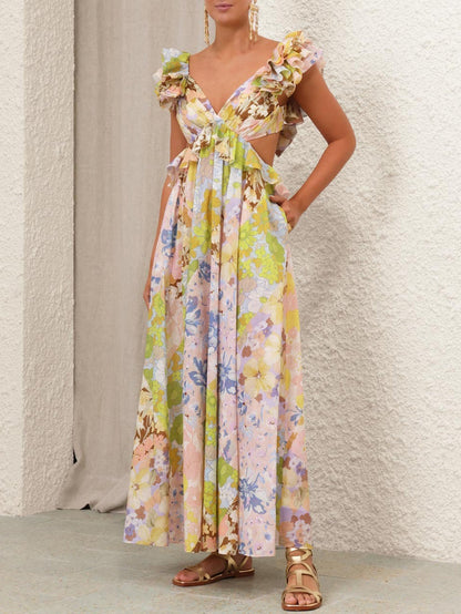 Luxurious Floral Maxi Dress Elegance