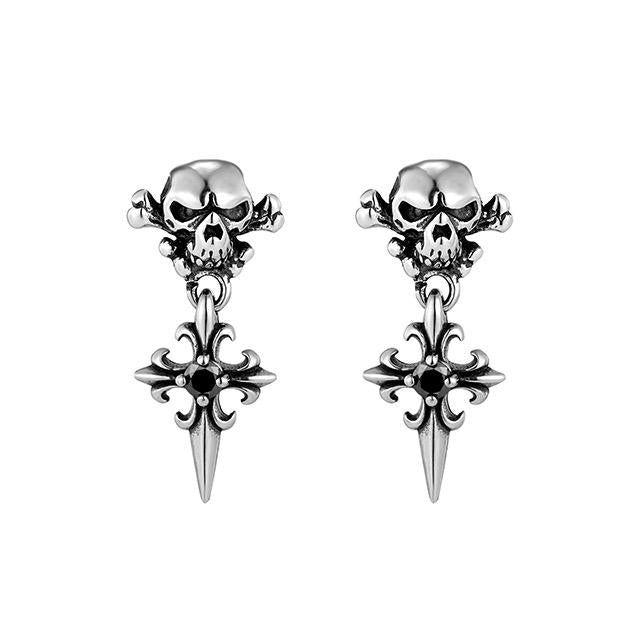 Zirconia Skull Earrings