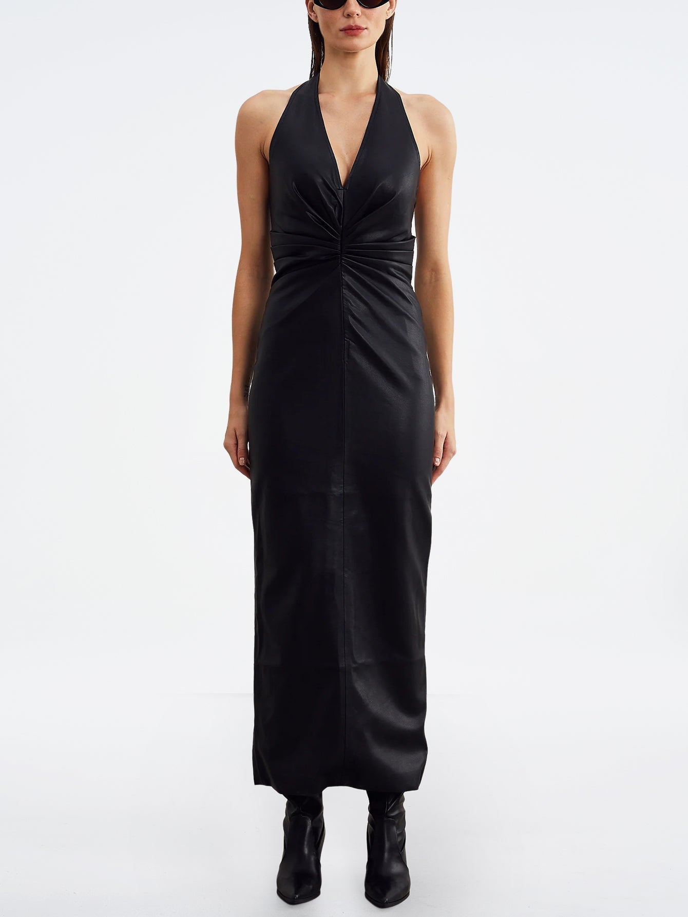 Sleek Halter Neck Maxi Dress