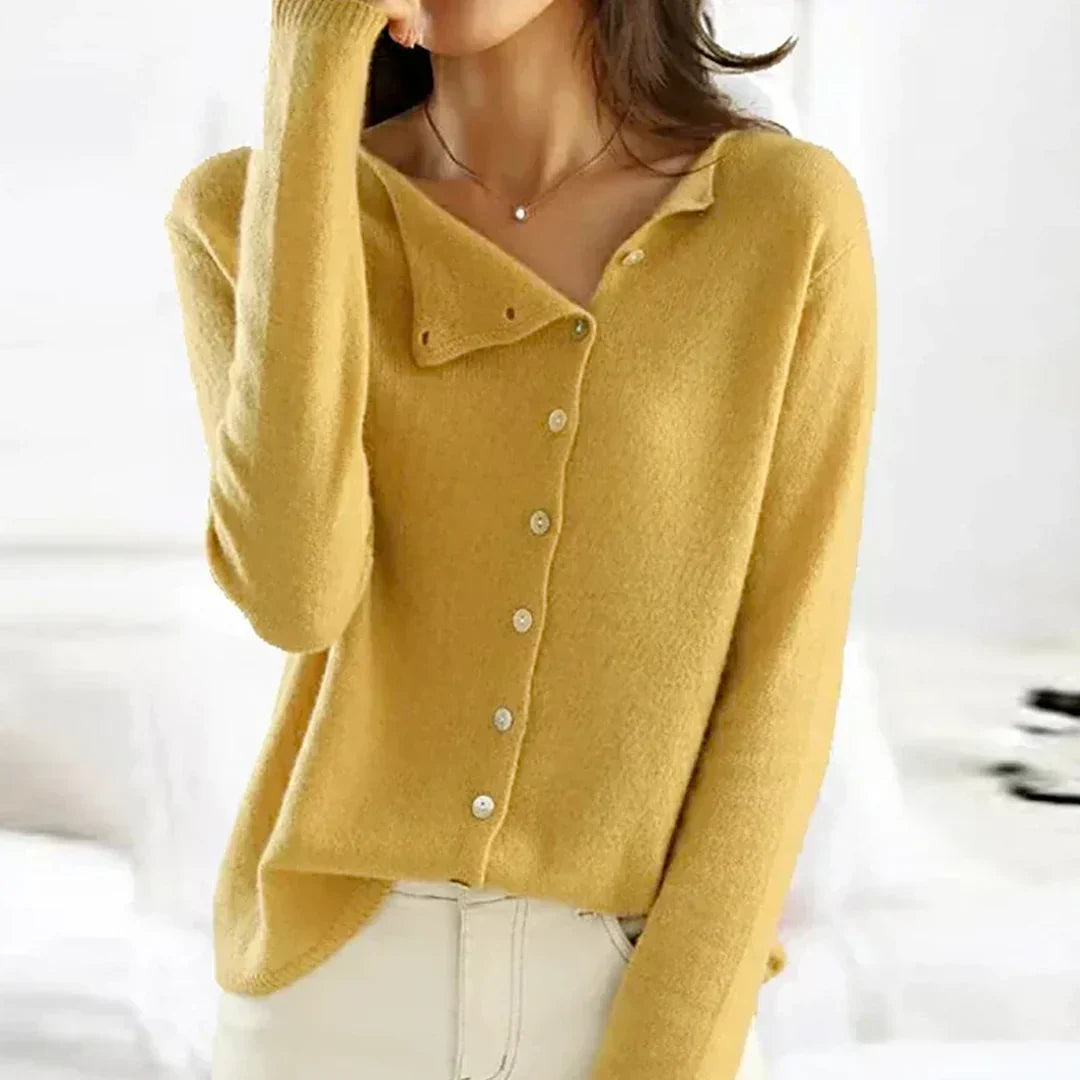 Marianna Asymmetric Buttoned Sweater