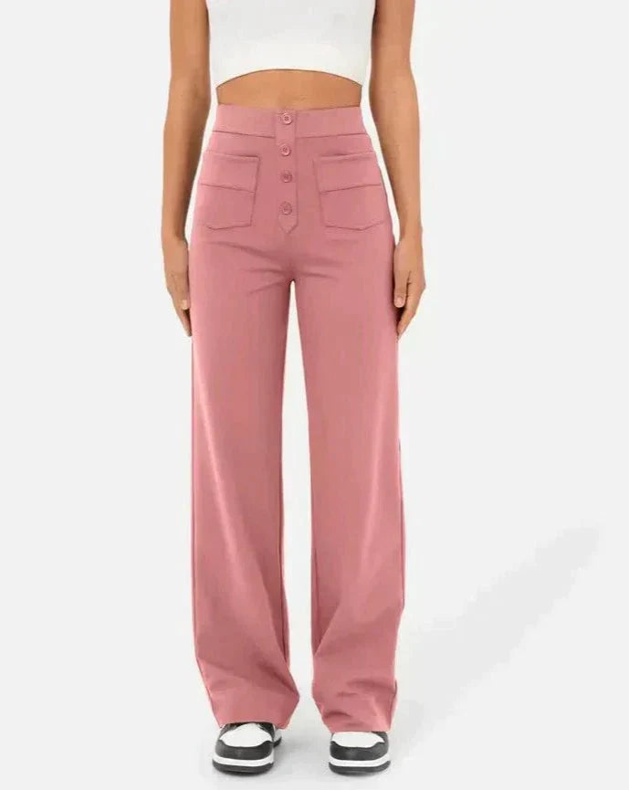 ANDY - High-waisted elastic casual pants