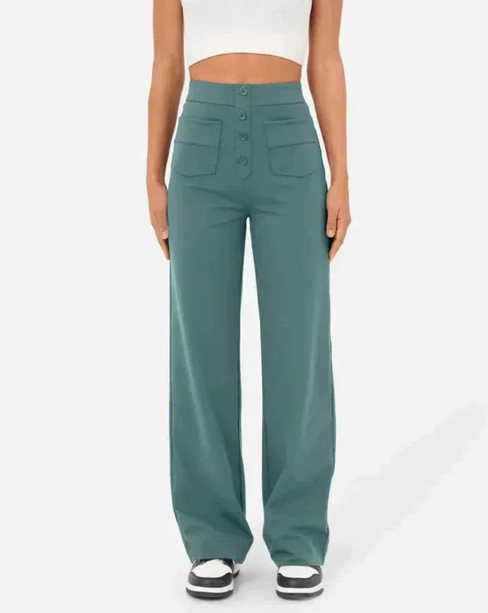 ANDY - High-waisted elastic casual pants