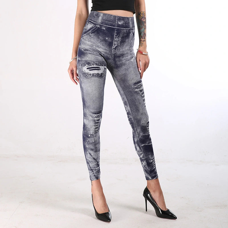 Roxy High Wasted Jeans Lookalike Leggings