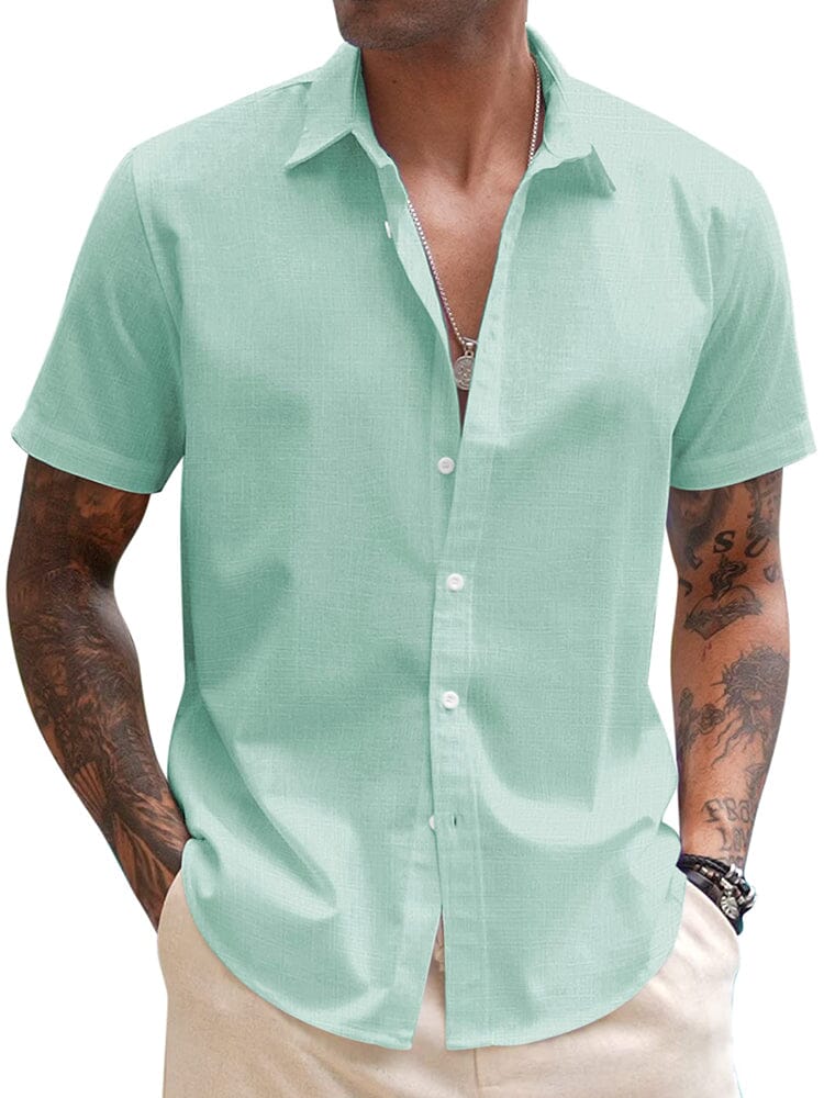 Casual Linen Blend Button Down Shirt (US Only)