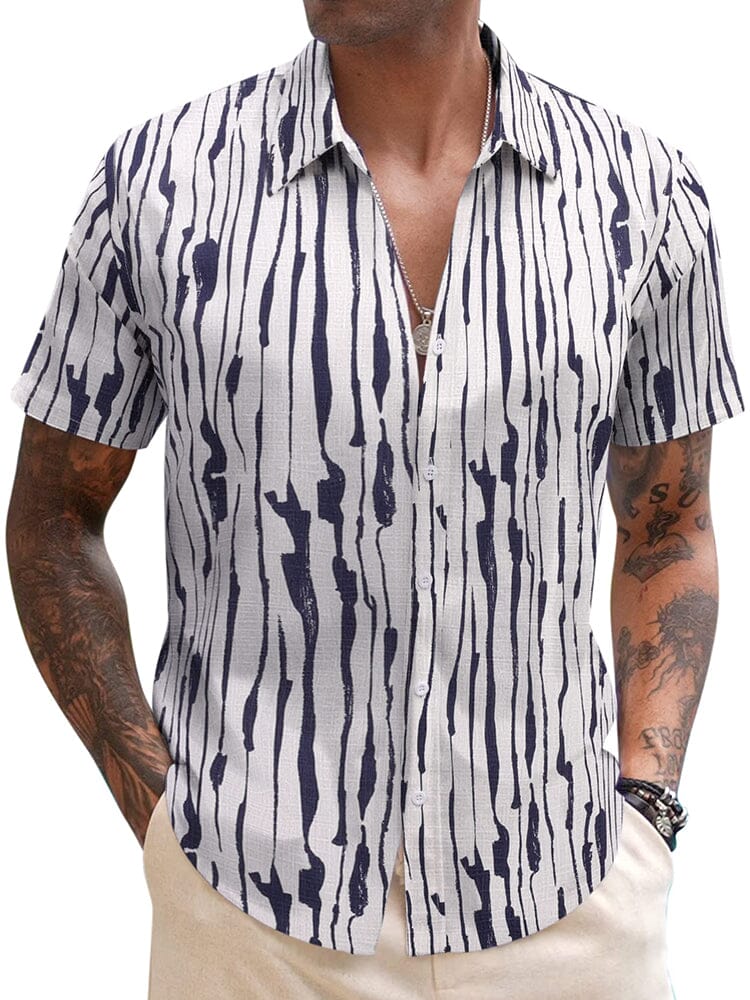 Casual Linen Blend Printed Shirt (US Only)