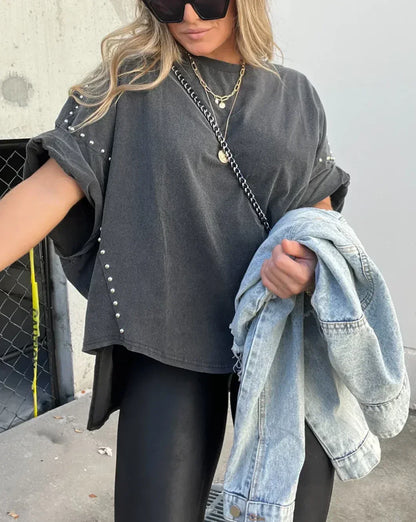 Patricia | Oversized Studs T-shirt